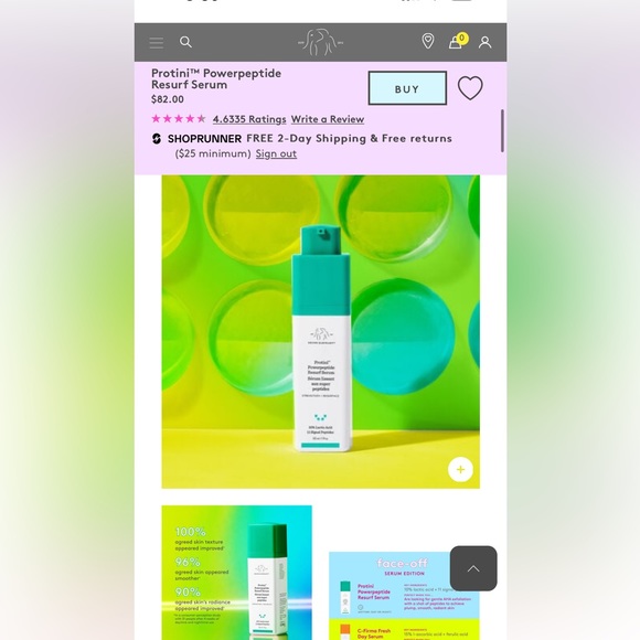 NIB Drunk Elephant Protini Powerpeptide Resurf Serum - Picture 8 of 9